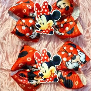 Red Minnie Mouse Hair Bows